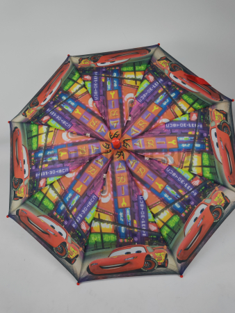 Зонт полуавтомат детский трость, PICCO 077, ручка крюк, 19"(48см)Х8к, полиэстер, (диаметр),  г, , тачки макквин фото детальное