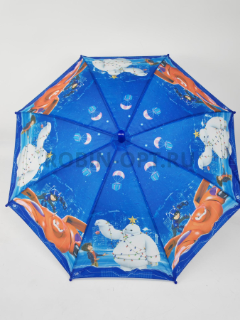 Зонт полуавтомат детский трость, PICCO 080, ручка крюк, 19"(48см)Х8к, полиэстер, (диаметр),  г, , big hero фото детальное