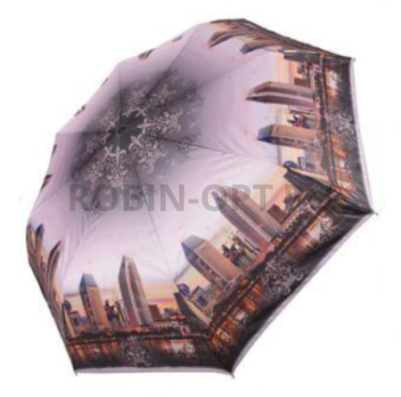 Зонт автомат женский 3 сл., Три слона L3887-E, прямая ручка , 21.6"(55см)Х8к, полиэстер, (диаметр),  г, , узоры фото детальное
