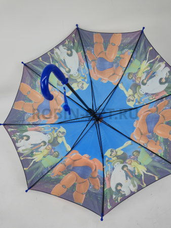 Зонт полуавтомат детский трость, PICCO 080, ручка крюк, 19"(48см)Х8к, полиэстер, (диаметр),  г, , big hero фото детальное