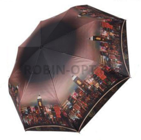 Зонт автомат женский 3 сл., Три слона L3887-E, прямая ручка , 21.6"(55см)Х8к, полиэстер, (диаметр),  г, , узоры фото детальное