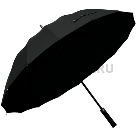 Зонт полуавтомат мужской трость, ROBIN 1520, прямая ручка , 25"(63.5см)Х16к, эпонж 210т, (диаметр),  г, , черный фото детальное