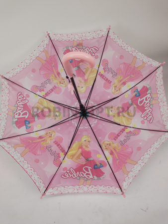 Зонт полуавтомат детский трость, PICCO 082, ручка крюк, 19"(48см)Х8к, полиэстер, (диаметр),  г, , барби фото детальное