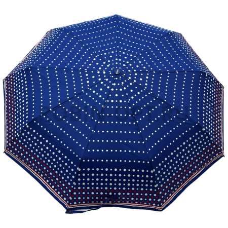 Зонт автомат женский 3 сл., ROBIN 3310, прямая ручка , 23"(58.5см)Х9к, эпонж 210т, 100 см(диаметр), 457 г, 6 рассцветка, горошек фото детальное