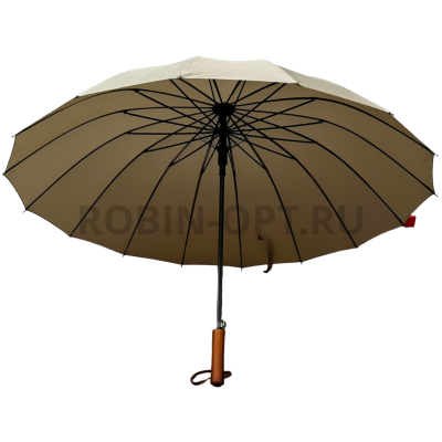 Зонт полуавтомат женский трость, ROBIN 1500, прямая ручка , 25"(63.5см)Х16к, эпонж 210т, (диаметр),  г, , однотонный проявляющийся фото анонса