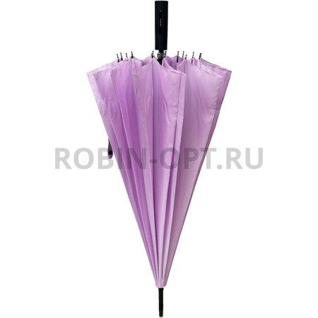 Зонт полуавтомат женский трость, ROBIN 1501, прямая ручка , 25"(63.5см)Х16к, эпонж 210т, (диаметр),  г, , однотонный проявляющийся фото детальное