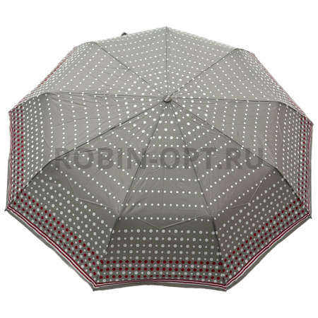 Зонт автомат женский 3 сл., ROBIN 3310, прямая ручка , 23"(58.5см)Х9к, эпонж 210т, 100 см(диаметр), 457 г, 6 рассцветка, горошек фото детальное