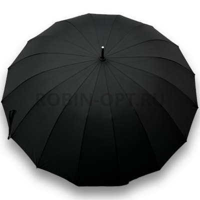 Зонт полуавтомат мужской трость, ROBIN 1720, прямая ручка , 27"(68см)Х16к, эпонж 210т, (диаметр),  г, , черный фото анонса