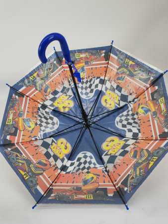 Зонт полуавтомат детский трость, PICCO 070, ручка крюк, 19"(48см)Х8к, ПВХ, (диаметр),  г, , детские рисунки фото детальное