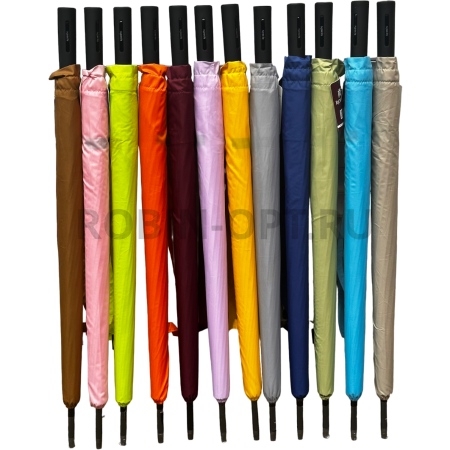 Зонт полуавтомат женский трость, ROBIN 1501, прямая ручка , 25"(63.5см)Х16к, эпонж 210т, (диаметр),  г, , однотонный проявляющийся фото детальное