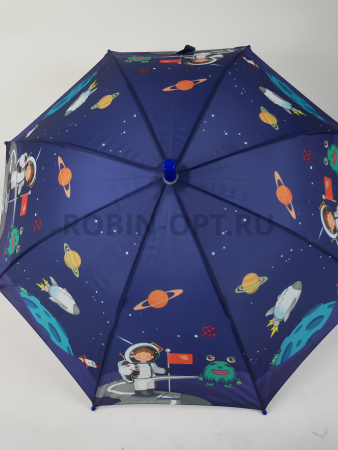 Зонт детский трость PICCO 075, полуавтомат, ручка крюк, пластик, 48 см, полиэстер, 8 спиц, Фибергласс, щенячий патруль фото детальное