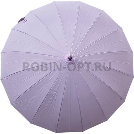 Зонт полуавтомат женский трость, ROBIN 1501, прямая ручка , 25"(63.5см)Х16к, эпонж 210т, (диаметр),  г, , однотонный проявляющийся фото детальное