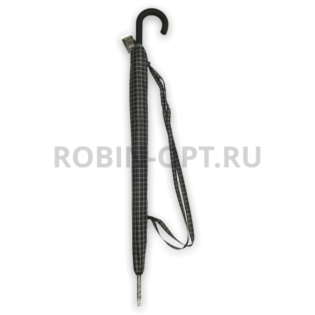 Зонт полуавтомат мужской трость, ROBIN 3001, ручка крюк, 27"(68см)Х16к, полиэстер, (диаметр),  г, , клетка фото детальное
