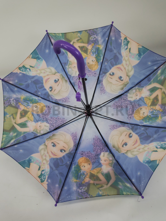 Зонт полуавтомат детский трость, PICCO 081, ручка крюк, 19"(48см)Х8к, полиэстер, (диаметр),  г, , холодное сердце фото детальное