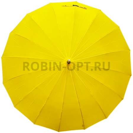 Зонт полуавтомат женский трость, ROBIN 1500, прямая ручка , 25"(63.5см)Х16к, эпонж 210т, (диаметр),  г, , однотонный проявляющийся фото детальное