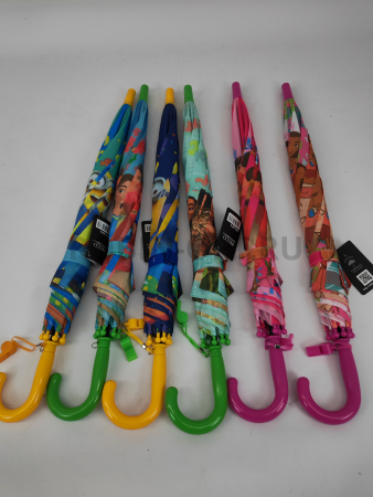 Зонт полуавтомат детский трость, PICCO 078, ручка крюк, 19"(48см)Х8к, полиэстер, (диаметр),  г, , детские рисунки фото детальное