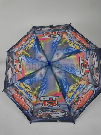 Зонт полуавтомат детский трость, PICCO 077, ручка крюк, 19"(48см)Х8к, полиэстер, (диаметр),  г, , тачки макквин фото детальное