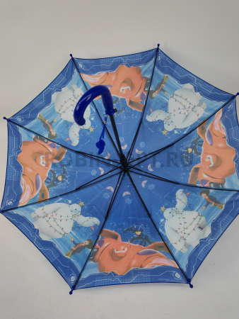 Зонт полуавтомат детский трость, PICCO 080, ручка крюк, 19"(48см)Х8к, полиэстер, (диаметр),  г, , big hero фото детальное