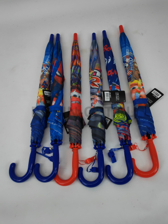 Зонт полуавтомат детский трость, PICCO 077, ручка крюк, 19"(48см)Х8к, полиэстер, (диаметр),  г, , тачки макквин фото детальное