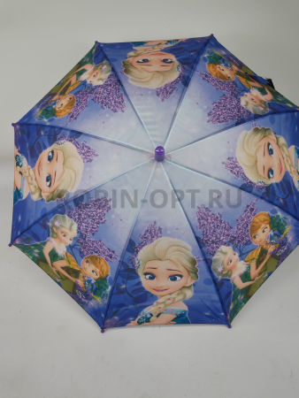 Зонт полуавтомат детский трость, PICCO 081, ручка крюк, 19"(48см)Х8к, полиэстер, (диаметр),  г, , холодное сердце фото детальное