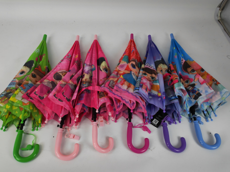 Зонт детский трость PICCO 089, полуавтомат, ручка крюк, пластик, 48 см, полиэстер, 8 спиц, Фибергласс, куклы лол фото детальное