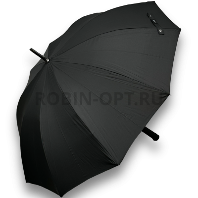 Зонт полуавтомат мужской трость, ROBIN 1321, прямая ручка , 23"(58.5см)Х10к, эпонж 210т, (диаметр),  г, , черный фото анонса
