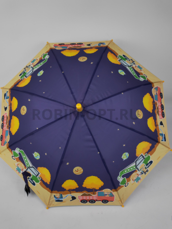 Зонт полуавтомат детский трость, PICCO 086, ручка крюк, 19"(48см)Х8к, полиэстер, (диаметр),  г, , космос фото детальное