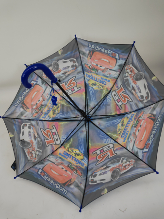 Зонт полуавтомат детский трость, PICCO 077, ручка крюк, 19"(48см)Х8к, полиэстер, (диаметр),  г, , тачки макквин фото детальное