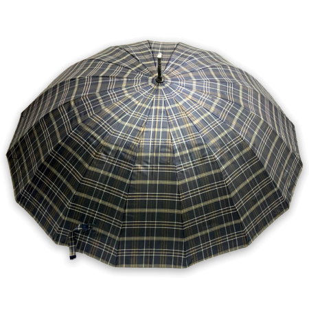 Зонт полуавтомат мужской трость, ROBIN 3001, ручка крюк, 27"(68см)Х16к, полиэстер, (диаметр),  г, , клетка фото детальное