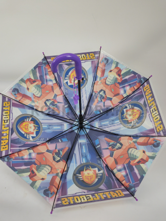 Зонт полуавтомат детский трость, PICCO 070, ручка крюк, 19"(48см)Х8к, ПВХ, (диаметр),  г, , детские рисунки фото детальное