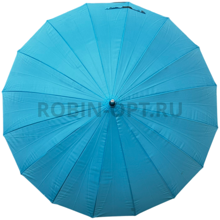 Зонт полуавтомат женский трость, ROBIN 1500, прямая ручка , 25"(63.5см)Х16к, эпонж 210т, (диаметр),  г, , однотонный проявляющийся фото детальное