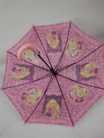 Зонт полуавтомат детский трость, PICCO 082, ручка крюк, 19"(48см)Х8к, полиэстер, (диаметр),  г, , барби фото детальное