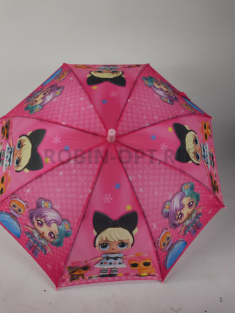 Зонт детский трость PICCO 089, полуавтомат, ручка крюк, пластик, 48 см, полиэстер, 8 спиц, Фибергласс, куклы лол фото детальное