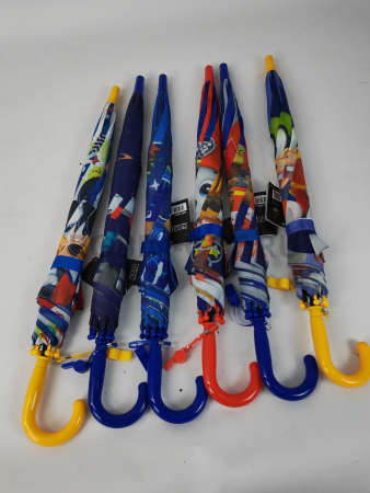 Зонт детский трость PICCO 075, полуавтомат, ручка крюк, пластик, 48 см, полиэстер, 8 спиц, Фибергласс, щенячий патруль фото детальное