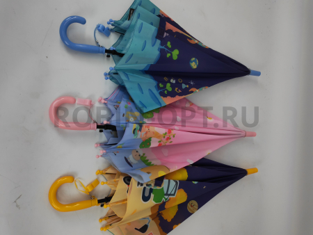 Зонт полуавтомат детский трость, PICCO 086, ручка крюк, 19"(48см)Х8к, полиэстер, (диаметр),  г, , космос фото детальное
