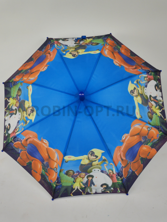 Зонт полуавтомат детский трость, PICCO 080, ручка крюк, 19"(48см)Х8к, полиэстер, (диаметр),  г, , big hero фото детальное