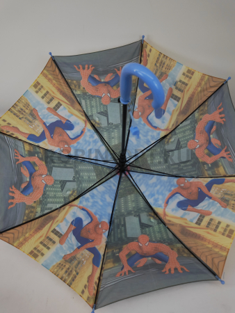 Зонт полуавтомат детский трость, PICCO 085, ручка крюк, 19"(48см)Х8к, полиэстер, (диаметр),  г, , спайдер мэн фото детальное