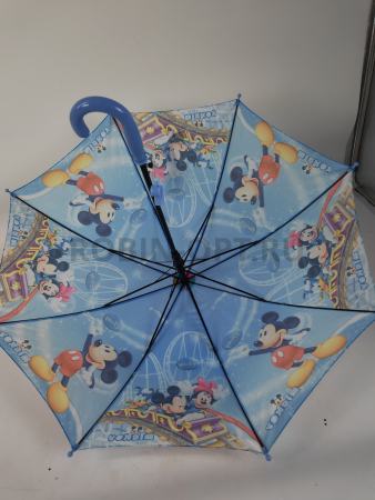 Зонт полуавтомат детский трость, PICCO 084, ручка крюк, 19"(48см)Х8к, полиэстер, (диаметр),  г, , микки маус фото детальное