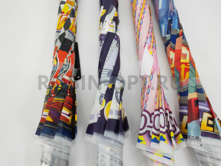 Зонт полуавтомат детский трость, PICCO 070, ручка крюк, 19"(48см)Х8к, ПВХ, (диаметр),  г, , детские рисунки фото детальное