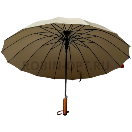 Зонт полуавтомат женский трость, ROBIN 1500, прямая ручка , 25"(63.5см)Х16к, эпонж 210т, (диаметр),  г, , однотонный проявляющийся фото детальное
