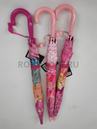 Зонт полуавтомат детский трость, PICCO 082, ручка крюк, 19"(48см)Х8к, полиэстер, (диаметр),  г, , барби фото детальное