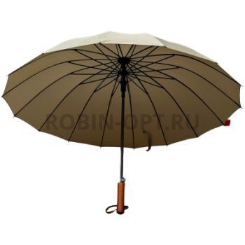 Зонт полуавтомат женский трость, ROBIN 1500, прямая ручка , 25"(63.5см)Х16к, эпонж 210т, (диаметр),  г, , однотонный проявляющийся фото анонса