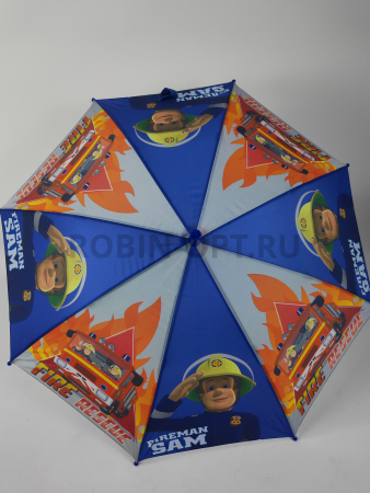 Зонт детский трость PICCO 075, полуавтомат, ручка крюк, пластик, 48 см, полиэстер, 8 спиц, Фибергласс, щенячий патруль фото детальное