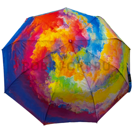 Зонт автомат женский 3 сл., Quality umbrella 2042, прямая ручка , 23"(58.5см)Х9к, эпонж, (диаметр),  г, , краски фото детальное