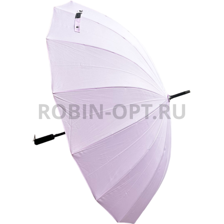 Зонт полуавтомат женский трость, ROBIN 1501, прямая ручка , 25"(63.5см)Х16к, эпонж 210т, (диаметр),  г, , однотонный проявляющийся фото детальное