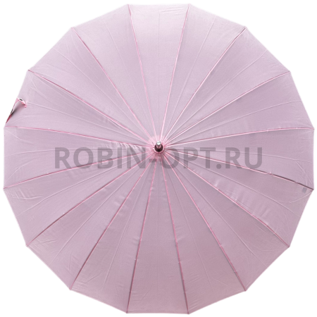 Зонт полуавтомат женский трость, ROBIN 1500, прямая ручка , 25"(63.5см)Х16к, эпонж 210т, (диаметр),  г, , однотонный проявляющийся фото детальное