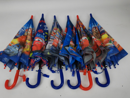 Зонт полуавтомат детский трость, PICCO 077, ручка крюк, 19"(48см)Х8к, полиэстер, (диаметр),  г, , тачки макквин фото детальное