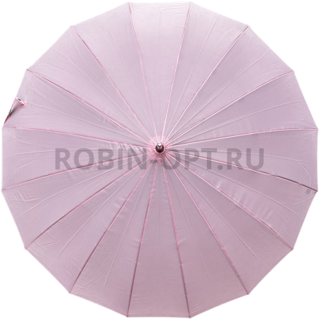 Зонт полуавтомат женский трость, ROBIN 1501, прямая ручка , 25"(63.5см)Х16к, эпонж 210т, (диаметр),  г, , однотонный проявляющийся фото детальное
