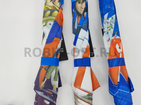 Зонт полуавтомат детский трость, PICCO 080, ручка крюк, 19"(48см)Х8к, полиэстер, (диаметр),  г, , big hero фото детальное