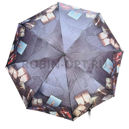 Зонт автомат женский 4 сл., DINIYA 210, прямая ручка , 20.8"(53см)Х8к, сатин, 93 см(диаметр), 345 г, 6 расцветка, город фото детальное